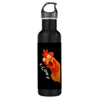 Gothic Humor Funny F Caw F Crow Design Stainless Steel Water Bottle