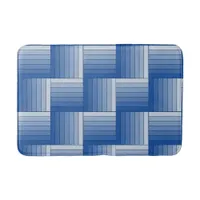 Bath Mat -  Tiles of Blue Ombre Stripes