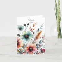 Alcohol Ink Floral Thank You Note Card