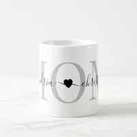 Personalized Mom Typography Heart Coffee Mug