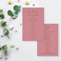 PAPER | Elegant Text Dusty Rose Wedding Program