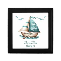 Nautical "Oh, Baby" Wooden Jewelry Box Mom-to-Be