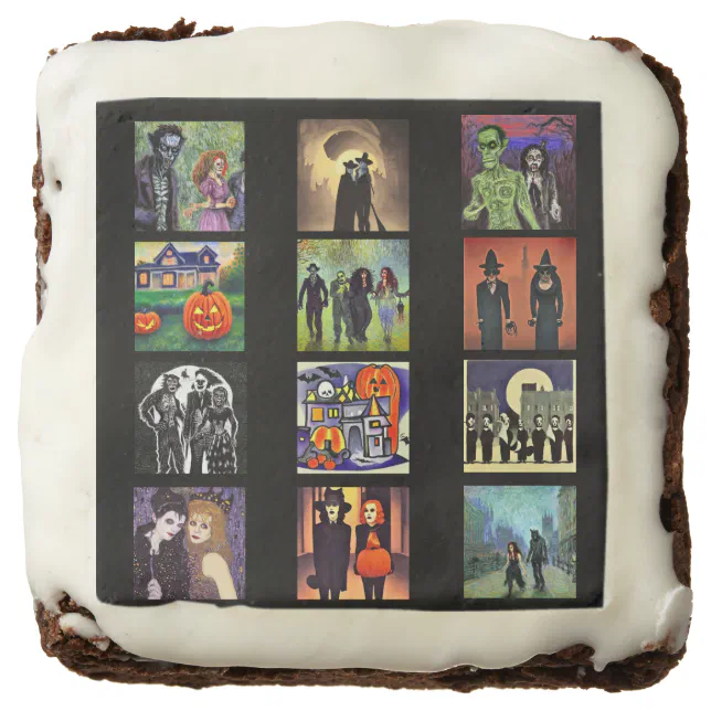 Halloween patchwork brownie