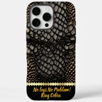 Elegant black and gold skin of a poisonous snake iPhone 16 pro max case