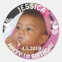 First Birthday Girl Sticker