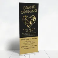 Gold Heart Salon Business Reopening Retractable Banner