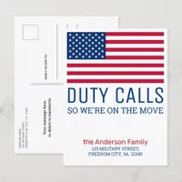 Duty Calls Military Moving PCS Move Weve Moved Announcement Postcard