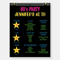 Custom Retro Neon 80's Birthday Party Foam Board