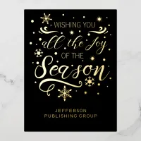 Black Gold Modern Business Holiday Foil Card