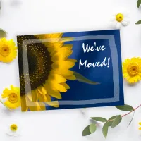 Sunflower on Blue Change of Address Announcement