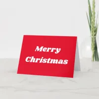 Red Minimalist Modern Trendy Merry Christmas Holiday Card