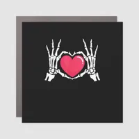Skeleton Hand Heart Halloween Car Magnet