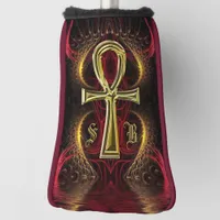 Golf Goddess Gold Ankh Custom Monogram Initials Golf Head Cover