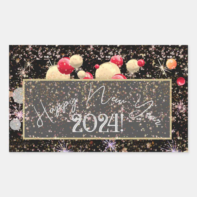 Joyful happy new year 2-24 banner rectangular sticker