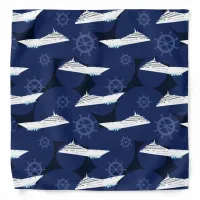 Cruise Ships Nautical Blue White Designer Bandana