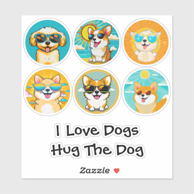 Cute Dog Lover Round Sticker