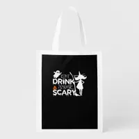 Eat Drink And Be Funny Scary Grocery Bag