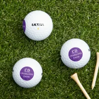 Purple monogram name golf balls