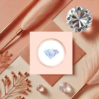 Rose Gold and Blush Diamond Wedding Planner Square Business Card