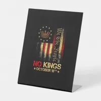 No Kings Vintage America Flag 1776 Pedestal Sign