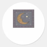 Whimsigoth Moon Classic Classic Round Sticker