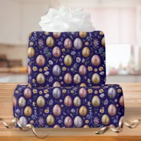 Pretty Patterned Springtime Colorful Easter Eggs Wrapping Paper