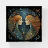 Gemini Twins Zodiac Astrology Mystical Birthday Paperweight