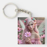 Beautiful October Fairy in Cosmos Keychain