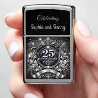 Elegant Silver: 25th Anniversary S Zippo Lighter