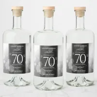 Elegant 70th Platinum Wedding Anniversary Liquor Bottle Label