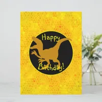 Gold Dinosaur Hide Happy Birthday!  Card