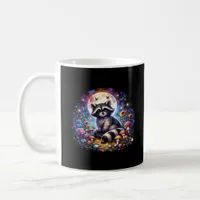 Whimsigoth Raccoon By Moonlight, Cute Colorful Fan Coffee Mug