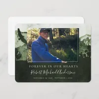 Mountains Forever in Our Hearts Photo Funeral Thank You Card