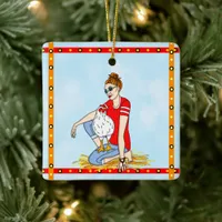 Merry Christmas to One Cool Chick Ceramic Ornament