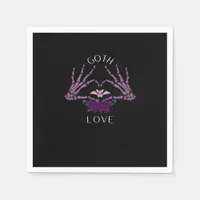 Embrace Goth Skeleton Heart Artistic Style Napkins