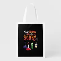 Eat Drink And Be Scary Vintage Art Grocery Bag