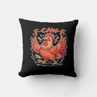 F-Caw-F Attitude Classic Retro Style Throw Pillow