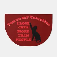 Cat Valentine I Love Cats More Than People red | Doormat