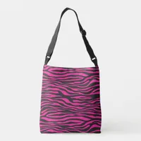 Pink and Black Zebra Print Crossbody Bag