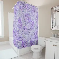 Gorgeous hydrangea pattern in lavender, floral  shower curtain