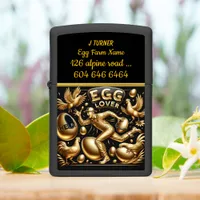 Egg Farmer's Golden Rush With Chickens Zippo Lighter