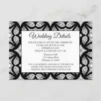 Black  Mandala  Wedding Details Card