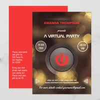 Bokeh Virtual Birthday Party Gig Invitation