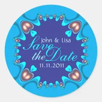 Blue Hearts Alternative Save the Date Stickers