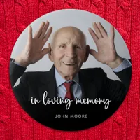 Funeral In Loving Memory Memorial Photo Button