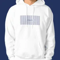 He Him Gender Pronouns in Blue Repeat Hoodie