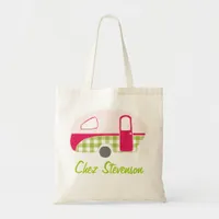 Personalized Retro Art Caravan Owners Canvas Bags