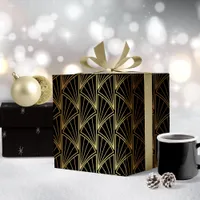 Art Deco Geometric Gold Foil/Black ID492 Wrapping Paper