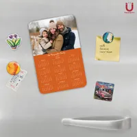 2025 Modern Burnt Orange Family Photo Calendar Magnet