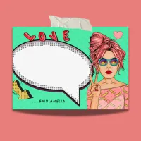 Comic Girl Pop Art Speech Bubble Cool Personalized Post-it Notes